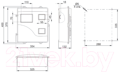 Бокс пластиковый IEK MSP306-3-55