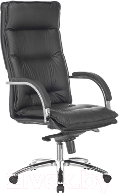 Кресло офисное Бюрократ T-9927 SL (кожа черный/хром) - фото