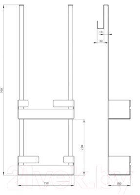 Полка для ванной Deante Mokko Nero ADM N54K