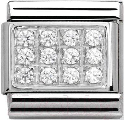 Звено для браслета NominatioN Белое паве 330307/01 - фото