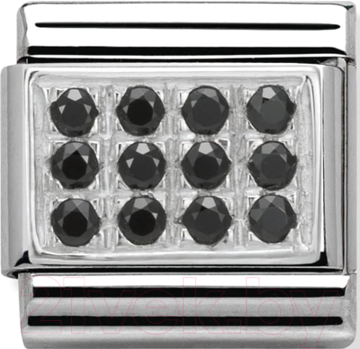 Звено для браслета NominatioN Черное паве 330307/10 - фото