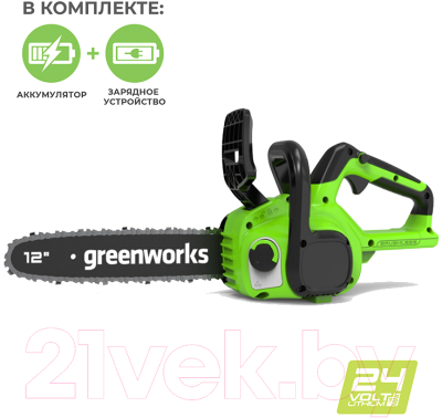 Электропила цепная Greenworks GD24CS30 24V