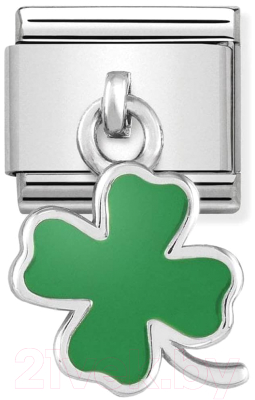 Звено для браслета NominatioN Подвеска Зеленый клевер 331805/01 - фото