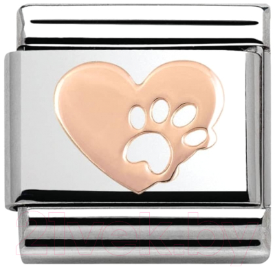 Звено для браслета NominatioN Сердце с лапой 430104/12 - фото