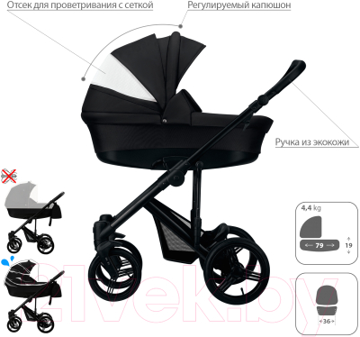 Детская универсальная коляска Bebetto Magnum черная рама 2 в 1