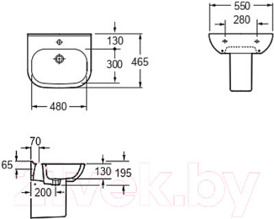 Умывальник IMEX Elodie L10128 / 254092