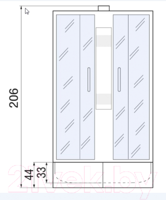 Душевая кабина RIVER Nara Light 90/44 МТ Б/К