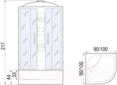 Душевая кабина RIVER Temza 90/44 МТ
