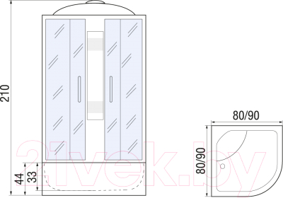 Душевая кабина RIVER Rein 90/44 МТ