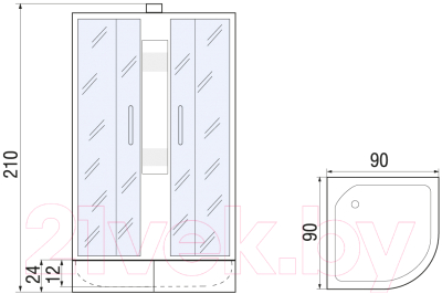 Душевая кабина RIVER Rein 90/24 МТ Б/К