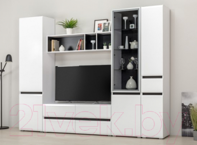 Тумба Mobi Сидней 13.63 (белый премиум/черный 0190 PE/белый глянец ПВХ)