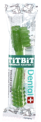 Лакомство для собак TiTBiT Dental+ Зубная щетка с мясом кролика / 19887 - фото