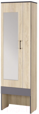Секция в прихожую Аквилон Эльза №2 с зеркалом (дуб сонома) - фото