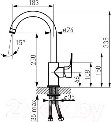 Смеситель Ferro Tiga VerdeLine BTG4VL