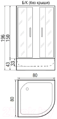 Душевой уголок RIVER Don 80/43 МТ (без поддона)