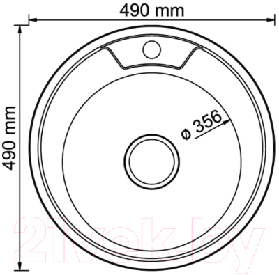 Мойка кухонная Mixline Круг 528182 (с сифоном)