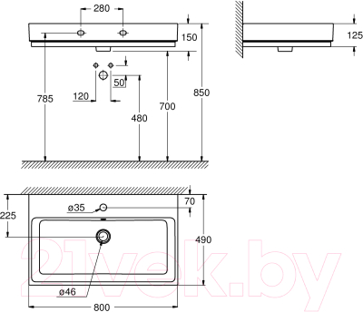 Умывальник GROHE Cube Ceramic 3946900H