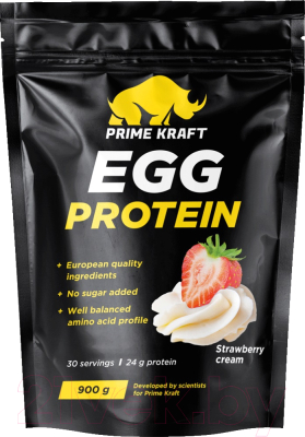 Протеин Prime Kraft Egg Protein Клубника-сливки - фото
