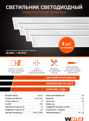 Панель светодиодная Wolta WLRC01