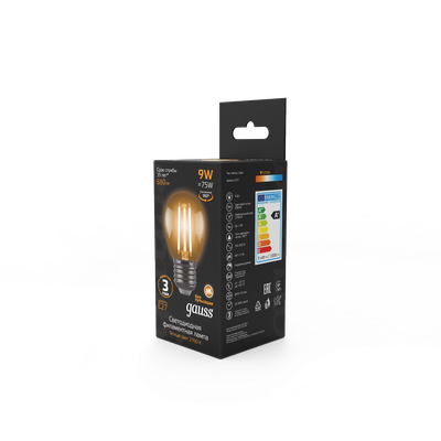 Лампа Gauss Filament Шар 9W 680lm 2700К Е27 / 105802109