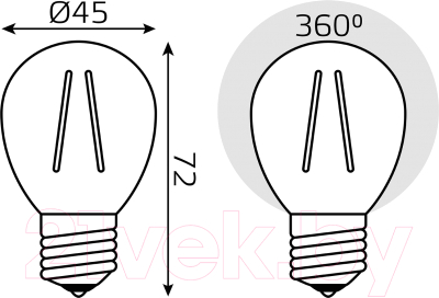 Лампа Gauss Filament Шар 9W 710lm 4100К Е27 / 105802209