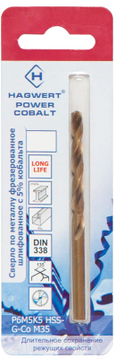 Сверло Hagwert Power-Cobalt 4.8х86мм Р6М5К5 / 568048