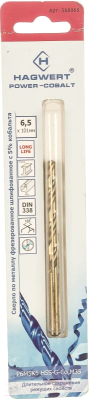 Сверло Hagwert Power-Cobalt 6.5х101мм Р6М5К5 / 568065