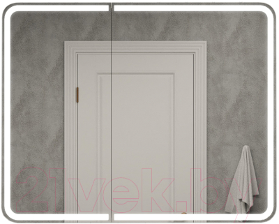 Шкаф с зеркалом для ванной Континент Elliott Led 100x80 (с датчиком движения) - фото