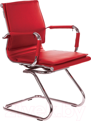 Стул офисный Бюрократ CH-993-Low-V (красный/низкая спинка/хром) - фото