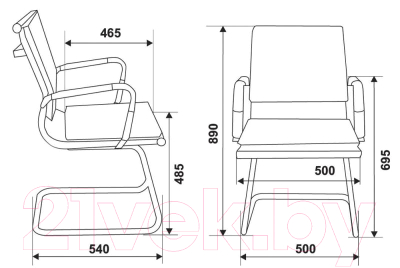 Стул офисный Бюрократ CH-993-Low-V (слоновая кость/низкая спинка/хром)