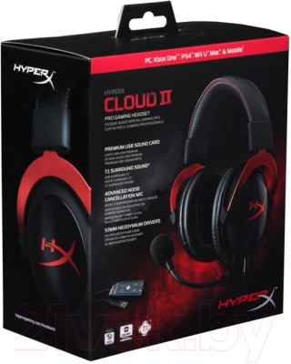 Наушники-гарнитура HyperX Cloud II 4P5M0AA