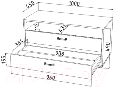 Тумба Интерлиния SC-Т100 (дуб золотой/белый платинум)