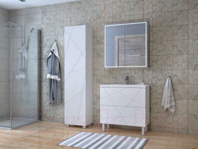 Шкаф с зеркалом для ванной Vigo Geometry 800