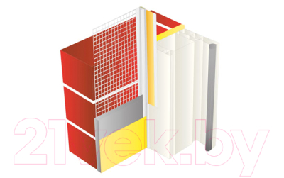 Профиль примыкающий оконный Profigips ПВХ с сеткой 6x2400