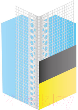 Уголок штукатурный Profigips ПВХ Перфорированный с сеткой 100x150x2500
