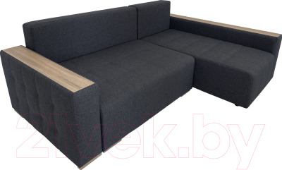 Диван угловой ФорестДекоГрупп Милан 2 левый (Lux 18, рогожка антрацит)