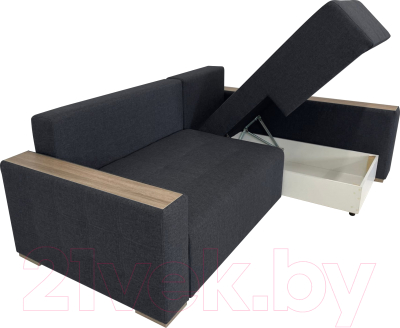 Диван угловой ФорестДекоГрупп Милан 2 левый (Lux 18, рогожка антрацит)