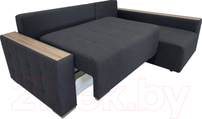 Диван угловой ФорестДекоГрупп Милан 2 левый (Lux 18, рогожка антрацит)