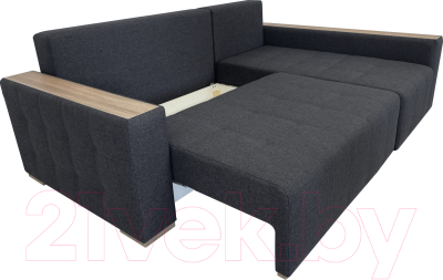 Диван угловой ФорестДекоГрупп Милан 2 левый (Lux 18, рогожка антрацит)