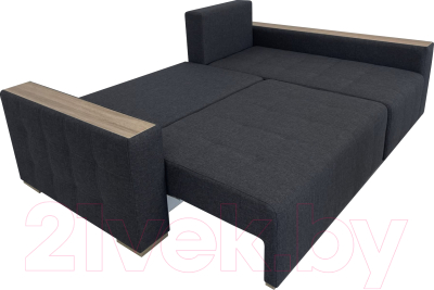 Диван угловой ФорестДекоГрупп Милан 2 левый (Lux 18, рогожка антрацит)