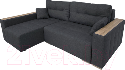 Диван угловой ФорестДекоГрупп Милан 2 правый (Lux 18, рогожка антрацит) - фото