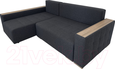 Диван угловой ФорестДекоГрупп Милан 2 правый (Lux 18, рогожка антрацит)