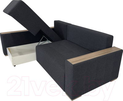 Диван угловой ФорестДекоГрупп Милан 2 правый (Lux 18, рогожка антрацит)