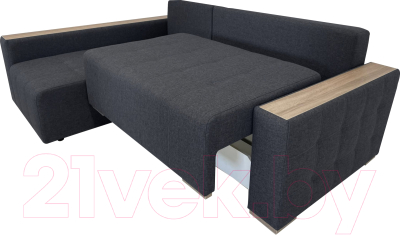 Диван угловой ФорестДекоГрупп Милан 2 правый (Lux 18, рогожка антрацит)