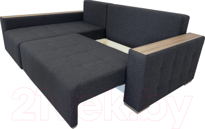Диван угловой ФорестДекоГрупп Милан 2 правый (Lux 18, рогожка антрацит)