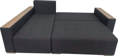 Диван угловой ФорестДекоГрупп Милан 2 правый (Lux 18, рогожка антрацит)