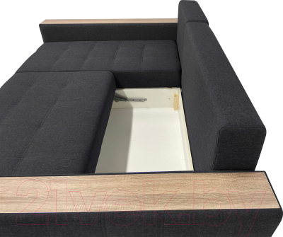 Диван угловой ФорестДекоГрупп Милан 2 правый (Lux 18, рогожка антрацит)