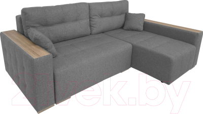 Диван угловой ФорестДекоГрупп Милан 2 левый (Lux 05, рогожка светло-серый) - фото