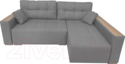 Диван угловой ФорестДекоГрупп Милан 2 левый (Lux 05, рогожка светло-серый)