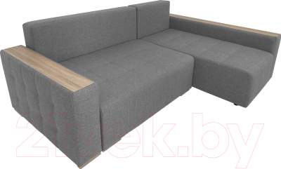 Диван угловой ФорестДекоГрупп Милан 2 левый (Lux 05, рогожка светло-серый)